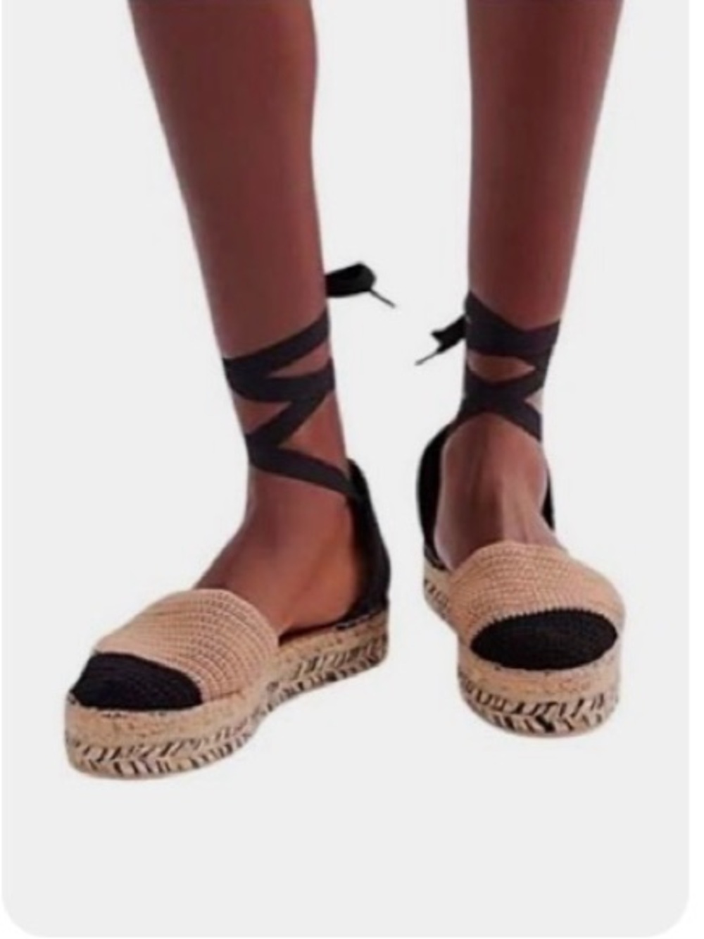 Free People, Island Time Espadrilles, Size EU 39/ US 8.5, Black & Beige
